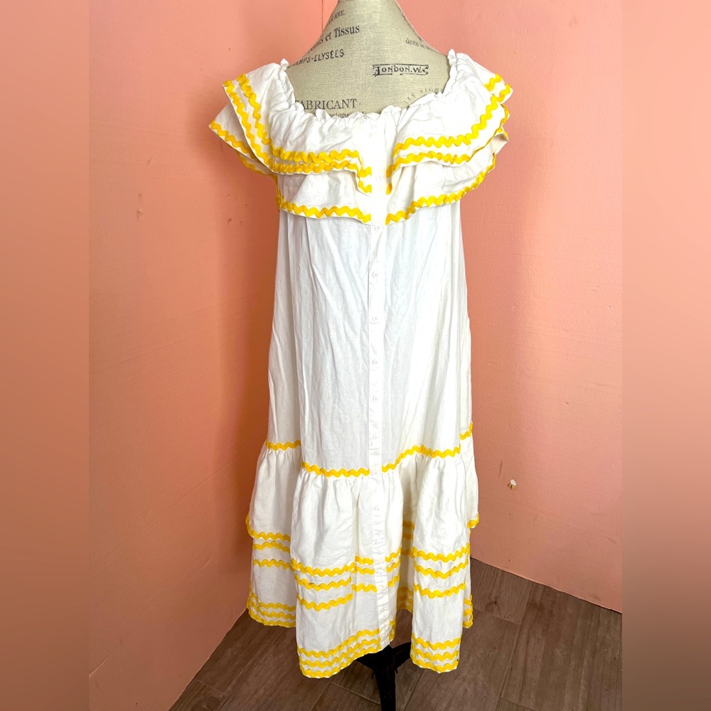 Lisa Marie Sun dress with yellow ric-rac. Whimsical and fun